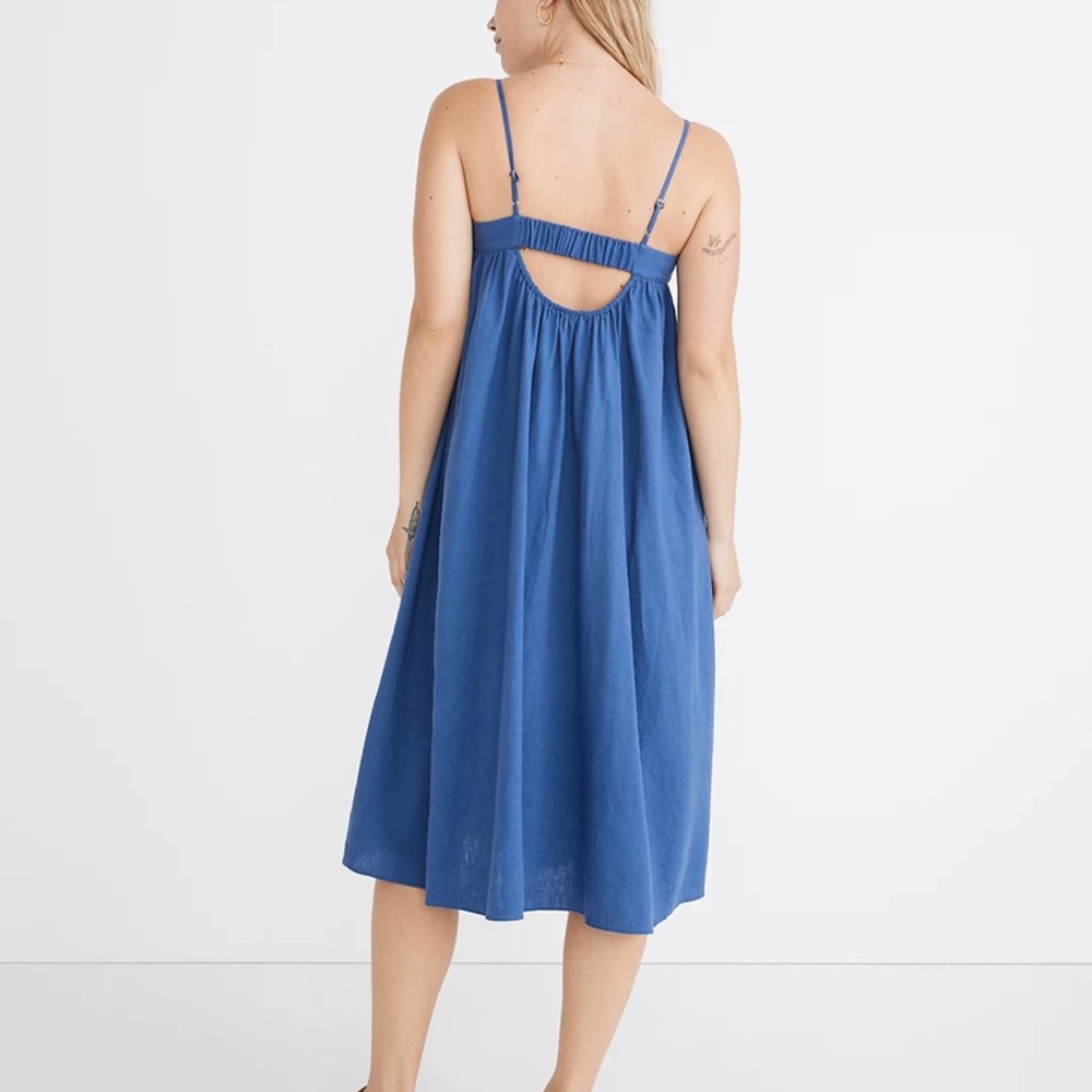 NWOT Madewell Blue Linen Midi Dress